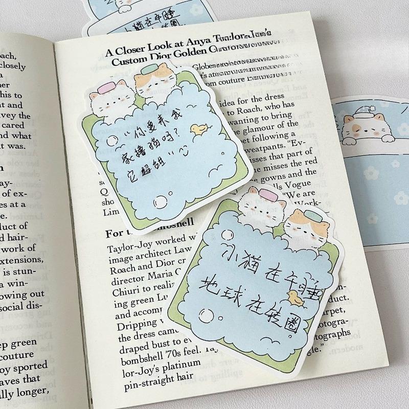 Cute Post It Notes Cloud Diary Cute Cat Illustration Material Shape Multifunctional Sticky Notes Message Memo