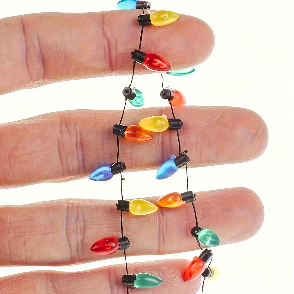 Miniature LED Bulb String, Non-Lighted Decorative Garland, Electroplated Beads for Christmas, DIY Crafts, 0.5m-3m