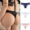 Sexy Bowknot Thong Ultra-thin Breathable Low Waist Lace Transparent Panties