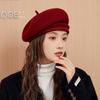 Autumn and Winter Woolen Retro Painter Hat Versatile British Style Literary Newsboy Hat Women's Fashionable Warm Wool Octagonal Hat