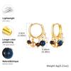 Hoop Earrings, Multi Gemstone Pendant Natural Stone Beads Pendant Bohemian Fashion Trendy Jewelry Ear Accessories for Women
