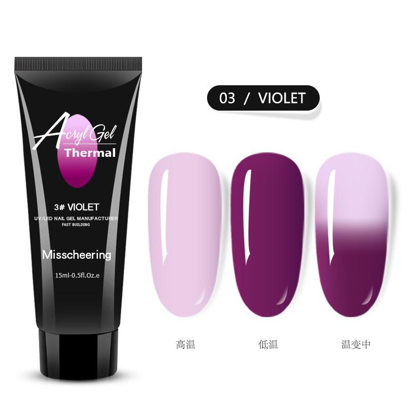 Nail Art Temperature Change Crystal Extension Glue, Nail Quick Extension Cream, Paper Free Solid Crystal Glue 15Ml