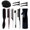 11pcs Hair styling tool set, wooden hair brush, spray bottle, nightcap, leopard beard brush, hairpin, special for real hair wigs