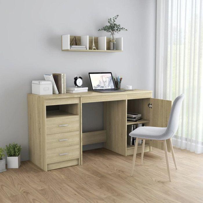 VidaXL Bureau Chêne sonoma 140x50x76 cm Aggloméré