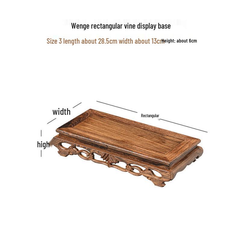 Base en Bois Massif Wengé et Palissandre pour Ornements Artisanaux: Vase, Pot en pierre, Bonsaï, Statue de Bouddha, Support d'exposition pour théière