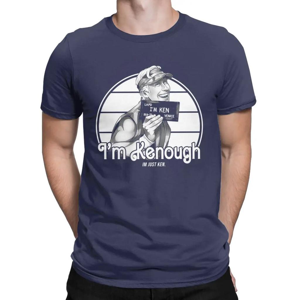 I Am Kenough Ryan Gosling Men T Shirts Leisure Tee Shirt Short Sleeve Crewneck T-Shirts 100% Cotton Plus Size Clothing