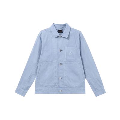 Essentials Ensfarvet Polo Afslappet Knapjakke Herre Jakker Blågrå FN4528-436