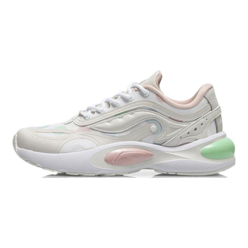 Li Ning V8 Cushioning Low Top Running Shoes Women's Pearl White ARHR056-5
