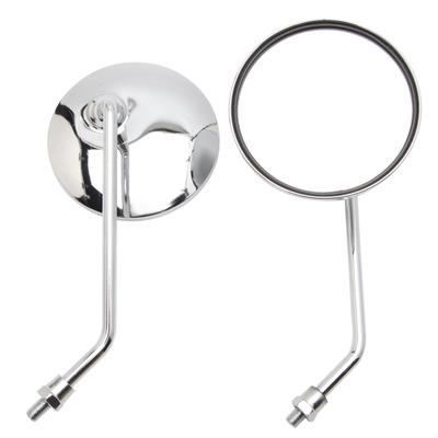 10MM evrensel motosiklet 10mm krom yan dikiz yuvarlak aynalar görünüm dikiz aynası yuvarlak