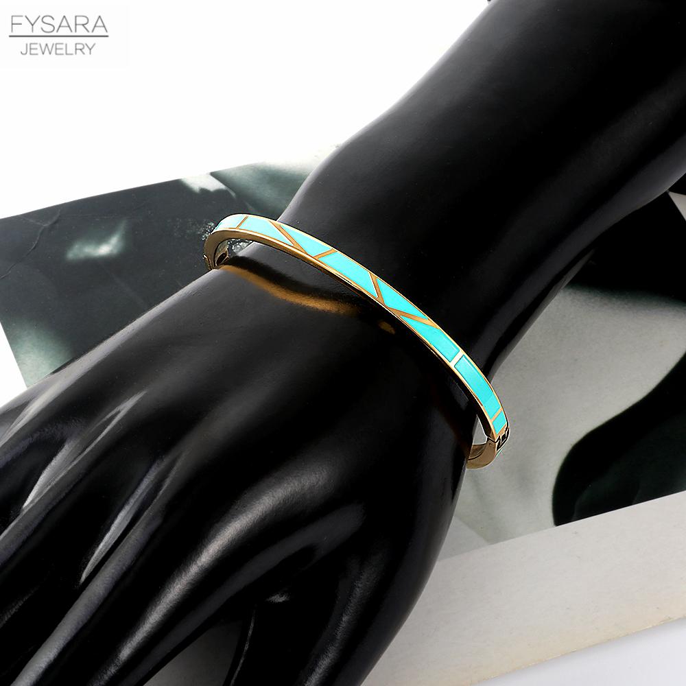 Braccialetti Smaltati Geometrici per Donna Acciaio Inossidabile Braccialetti Sottili Romantico Matrimonio Trendy Party Gioielli Regalo