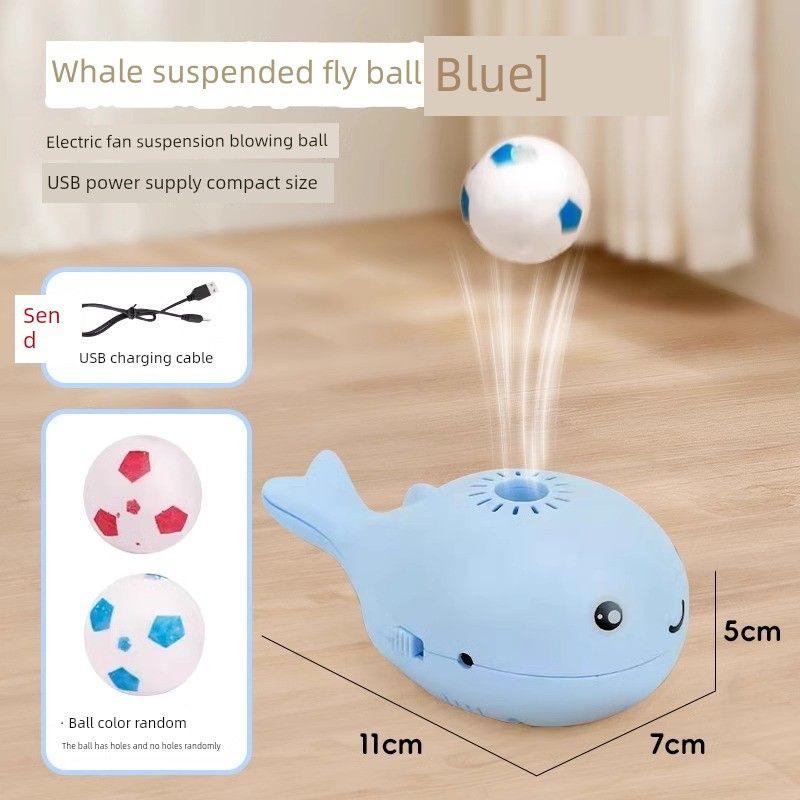 

Floating Ball Cat Toy Self-Hi Relieving Boredom Handy Gadget Whale Floating Ball Cat Teaser Physically Consuming Pet All Products Pet whale suspension ball [blue]]