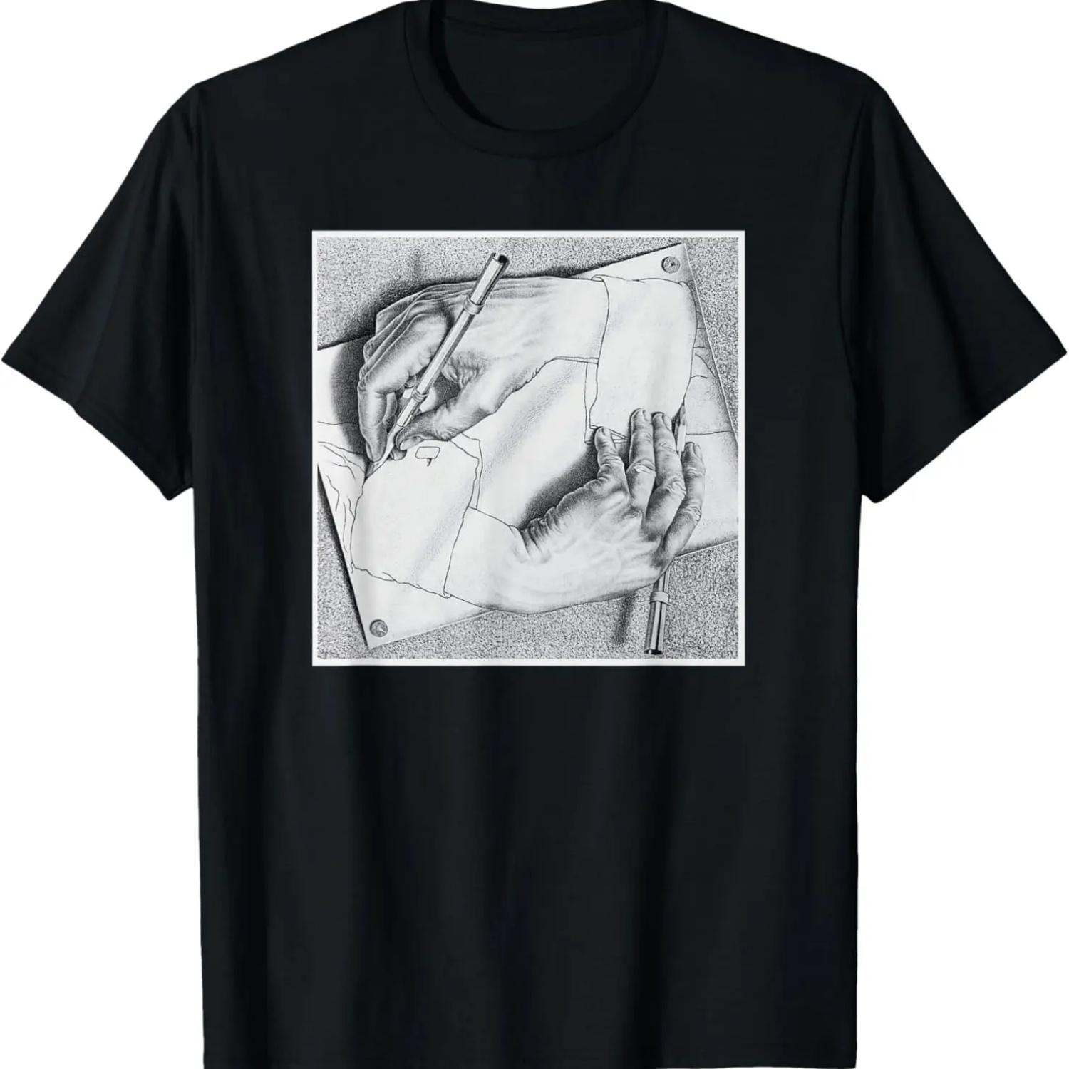 

Drawing Hands Illusion Artwork T-Shirt XXXXXL чёрный