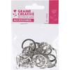 Keyrings - Nickel - Pack of 10 - Metallic - Mixed - Carabiners Included