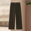 XUEXI Mid-Aged Women's High-Waist Casual Straight Wide-Leg Pants