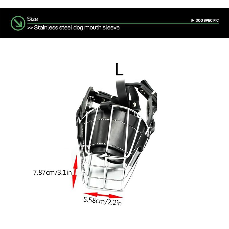 Намордник для собаки Регулируемая металлическая корзина Для кусания Грызения Собачий намордник-сетка Для крупных пород Собачий намордник для маленьких M