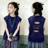 Korean Style Girls' Sleeveless Cotton Vest Top - Summer Casual Fashion for Kids