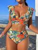 2025 European & American Women's Sexy Ruffle Backless Bikini Swimsuit