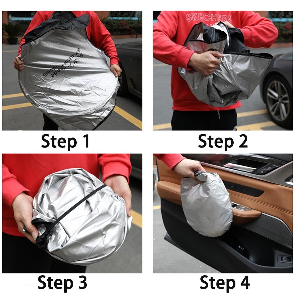 Car Windshield Sunshade Auto Interior Anti-sunburn Cloth Sticker For Toyota GR Corolla Yaris Aygo Prius Camry Auris Avensis Land