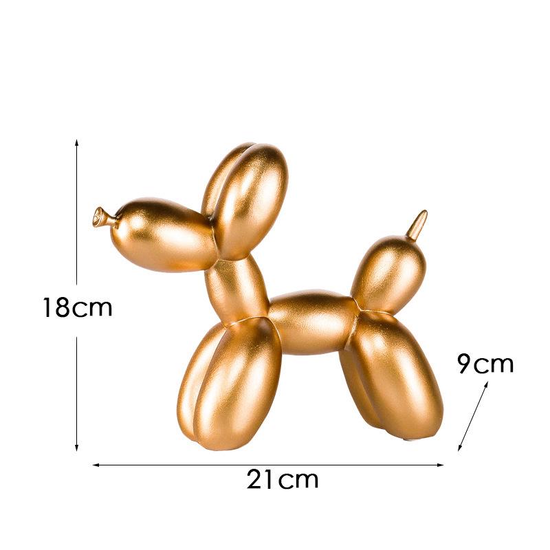 Golden Balloon Dog Resin Ornament for Home, Office, & Living Room Decor