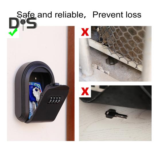 Lacăt cu combinație Cutie de chei Acasa Birou Garaj Apartament Intrare Suport pe perete Capacitate mare 4 cifre Cod resetat Cutie pentru chei de casă