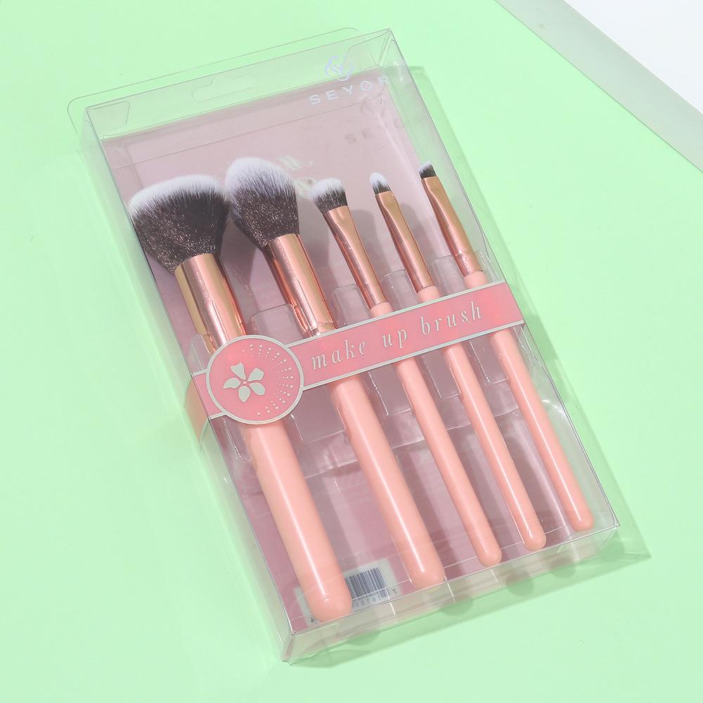5-Piece Makeup Brush Set Beginner Beauty Tools Loose Powder Brush Eyeshadow Brush Eyebrow Brush Lip Brush Beauty Tools