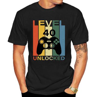 Level 40 Unlocked Funny Video Gamer 40th Birthday Gift T Printed On For Unisex Wholesale T Shirts Party Graphic T Shirts Tops