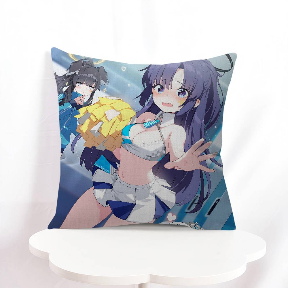 Part Three Blue Archive Anime Pillowcase Bedroom Sofa Decorative Cushion Cover With Zipper Soft Cushion Cover