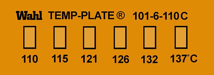 ONDOLAB Vacuum Chamber Temperature Measurement Label Temp-Plate, 101-6V Series, (TP P/N 101-6V-110)