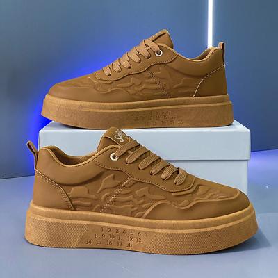 Xiaobai Men's Shoes 2024 New Autumn Breathable Versatile Casual Leather Shoes Men's Sports Platform Student Height-increasing Board Shoes