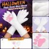 Halloween Long Gloves with Silicone Pads and Nails for Women Men Costume