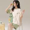 Summer Hot-Selling Women's Pajamas Short Sleeve Shorts Cartoon Round Neck Style Wearable Homewear Girl's Set