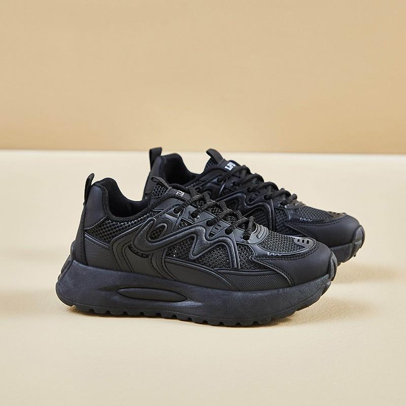 Lightweight thick-soled white shoes children's 2025 spring and autumn new mesh breathable sports leisure height increase versatile dad shoes