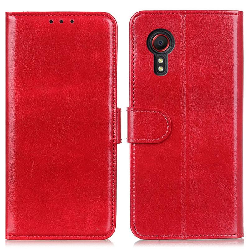 PU kožený kryt na mobilní telefon Samsung Galaxy Xcover7 Crazy Horse Texture