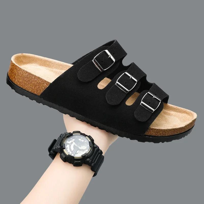 Flat Sandals Mens Sandals Genuine Leather Man Slippers for Men Men's Casual Sandal Mens Shoes 2024 High Quality Shoes Slipers