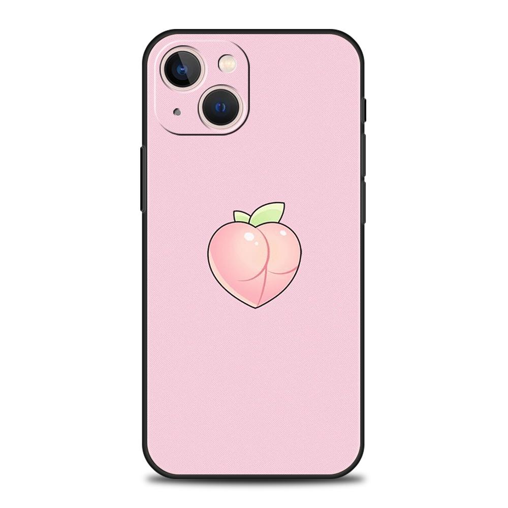 Cartoon Fruit Peach Phone Case Cover for iPhone 16 15 14 13 12 Pro Max 11 Pro Max 7 8 Plus XS XR Shockproof Soft TPU Shell Capas