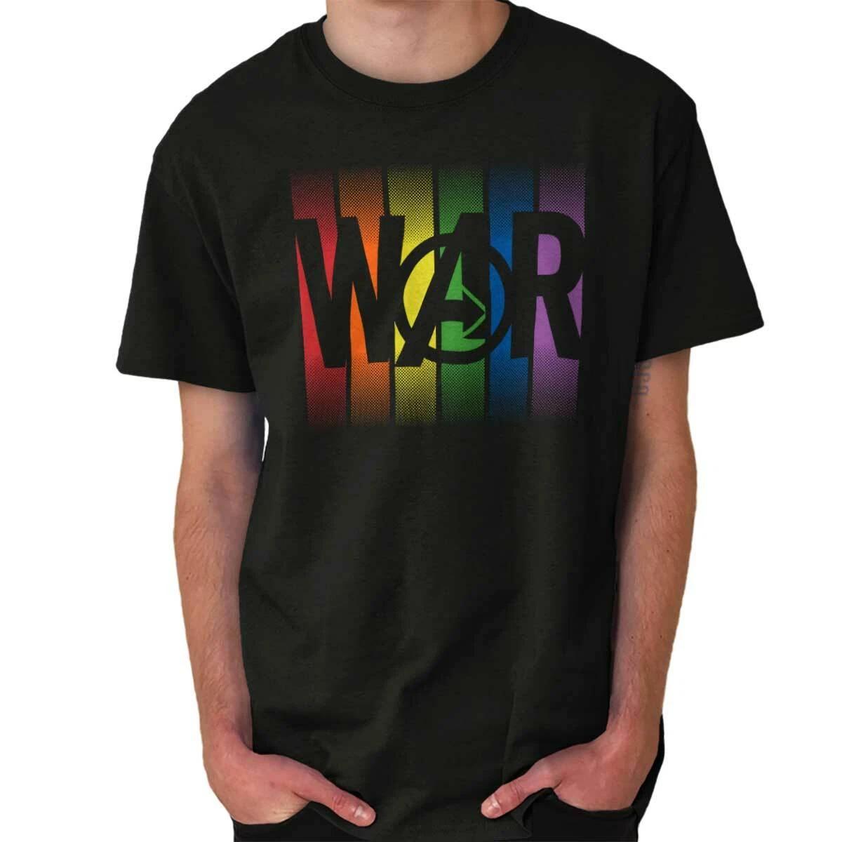 Cool Rainbow Comic Book Superhero War Group Womens or Mens Crewneck T Shirt Tee S