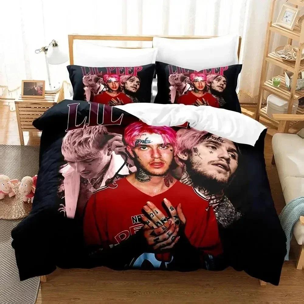 3D Print Rapper Lil Peep Comfortable Duvet Quilt Cover Pillowcase Bedding Set Children Bedroom Decoration Home Textile
