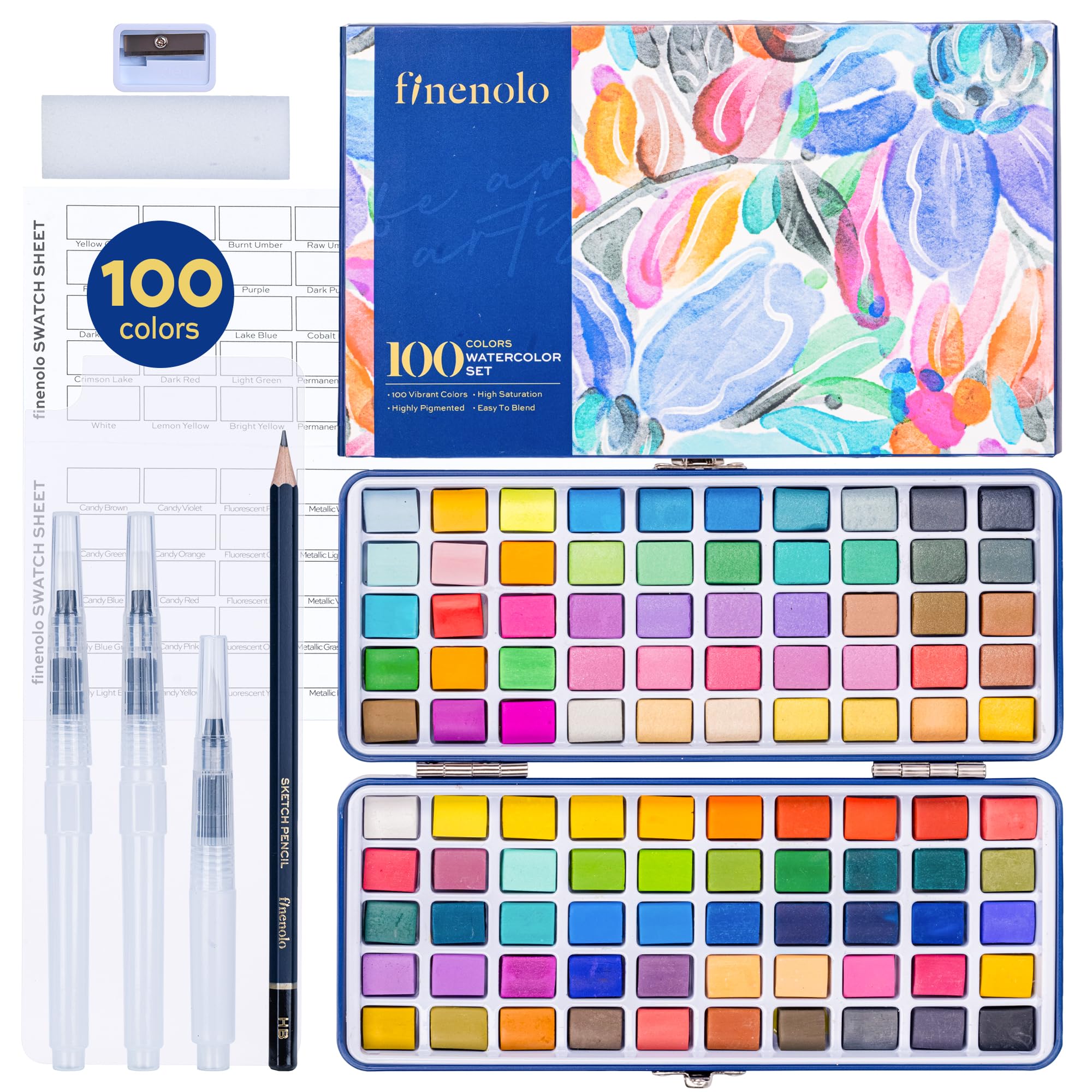 

Finenolo Solid Watercolor Paint Transparent Watercolor Paints for Beginners to Perfect for and Perfect Gift for Elementary School Students and Compact