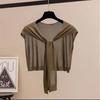 Ice Silk Thin Breathable Comfortable Shawl Versatile Solid Color Sunscreen Shoulder Pads Air Conditioner Knotted Shawl Knitting