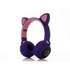 Cute Cat Ear Gaming Headset, Wireless Earbud Type Led Stereo Headset, Fm Radio Tf Card Bluetooth Headset With Microphone (purple)