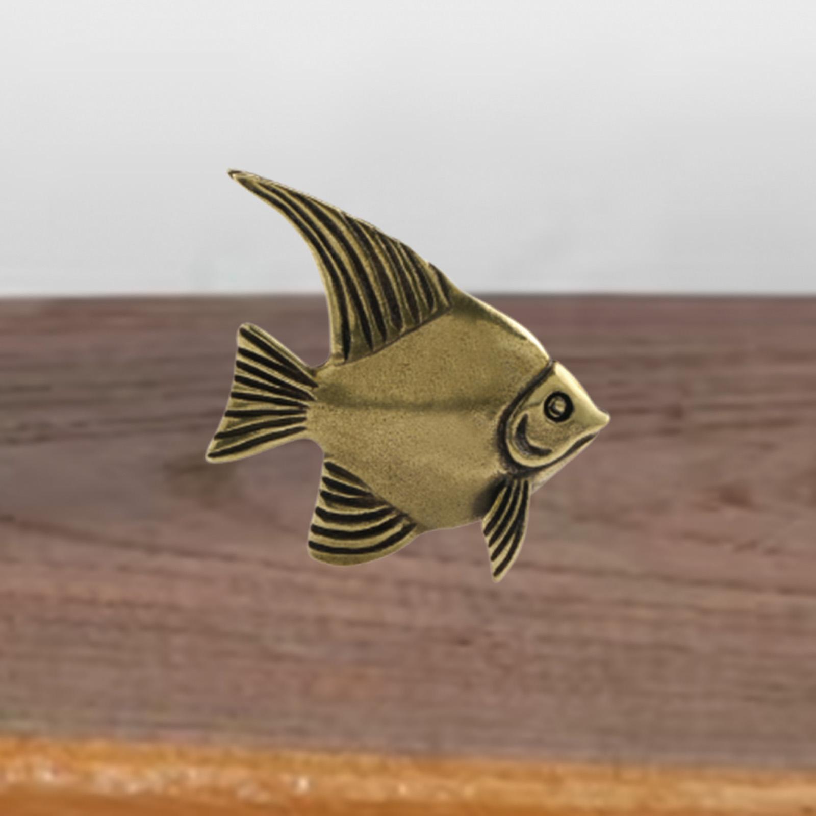 

Brass Fish Statue Home Decor Desktop Decoration for Desktop Home Living Room