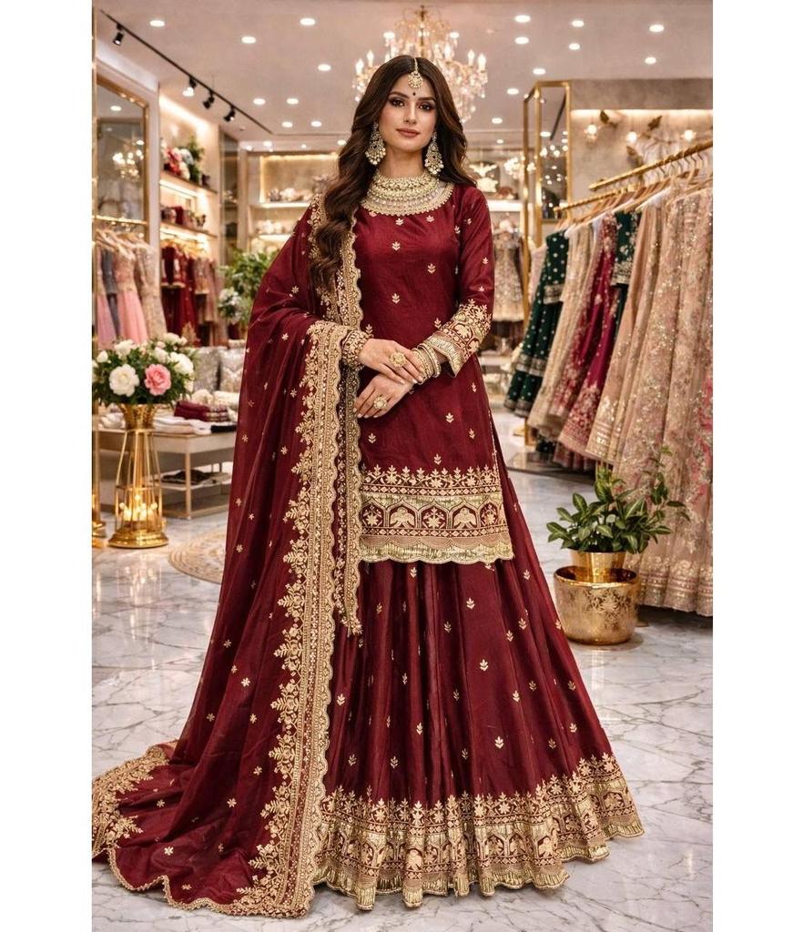 Donna Bollywood Abbigliamento da Festa Matrimonio Crop Top Designer Indiano Salwar Kameez Top Lehenga Dupatta Set