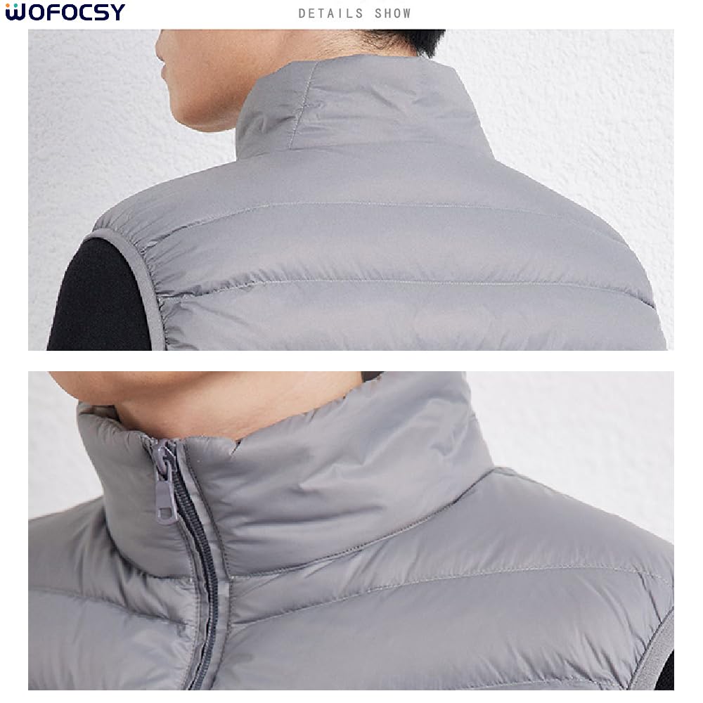 WOFOSY Down Perfect for Compact Casual and SY212 Men's Ultra-Lightweight Vest, Hiking, Warmth, Stylish, Storage, Wear, Commuting, Travel, Spring,