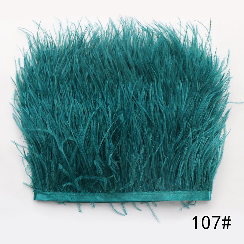 2M Ostrich Feather Cloth Edge 8-10 Cm Cuffs Clothing Skirt Decorative Accessories Color Ostrich Feather Cloth With Feathers