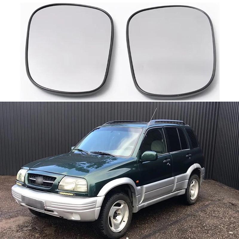Heated Rearview Mirror Lens with Reflectors for 1998-2005 Suzuki Grand Vitara, Left and Right.