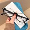 New Fashionable Round-Frame Anti-Blue Light Reading Glasses Retro Half-Frame High-Definition Presbyopia Glasses 0 To +4.0