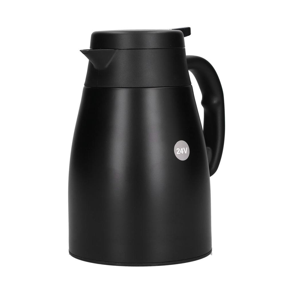 24V 1200ml Car Water Heater Pot with Base Portable Stainless Steel Electric Kettle Pot for Truck