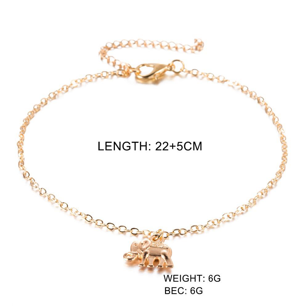 Cross-Border Alloy Elephant Anklet for Women - Simple Single Layer
