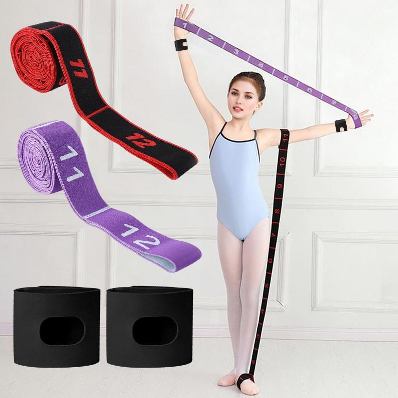 Yoga Fitness Adult Rally Stretch Band Multi-stage Adjustable Digital Resistance Band Flexible Dance Shoulder Stretching Strap