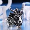 Satanic Ram Head Pentagram Ring: Men's Retro Anubis Punk Jewelry
